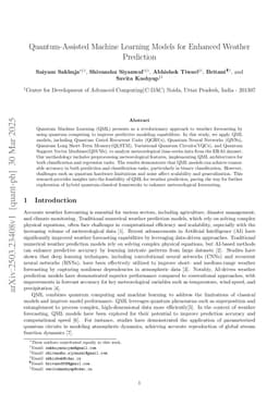 Quantum-Assisted Machine Learning Models for Enhanced Weather Prediction
