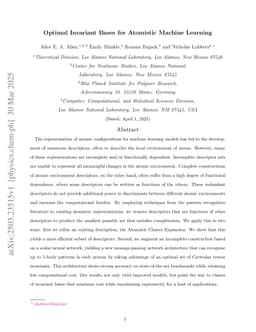 Optimal Invariant Bases for Atomistic Machine Learning