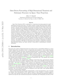 Data-Driven Forecasting of High-Dimensional Transient and Stationary Processes via Space-Time Projection
