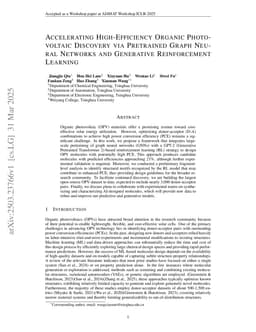 Accelerating High-Efficiency Organic Photovoltaic Discovery via Pretrained Graph Neural Networks and Generative Reinforcement Learning