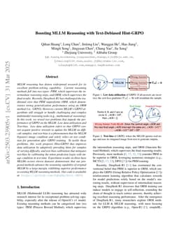 Boosting MLLM Reasoning with Text-Debiased Hint-GRPO