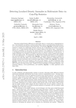 Detecting Localized Density Anomalies in Multivariate Data via Coin-Flip Statistics