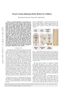 Toward Anxiety-Reducing Pocket Robots for Children