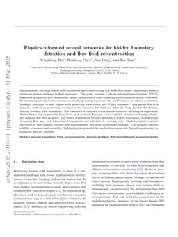 Physics-informed neural networks for hidden boundary detection and flow field reconstruction