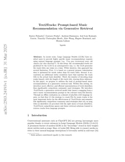Text2Tracks: Prompt-based Music Recommendation via Generative Retrieval