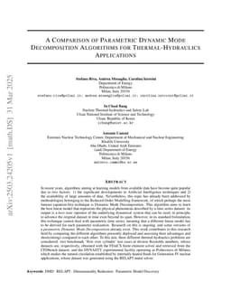 A Comparison of Parametric Dynamic Mode Decomposition Algorithms for Thermal-Hydraulics Applications
