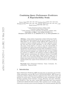 Combining Query Performance Predictors: A Reproducibility Study