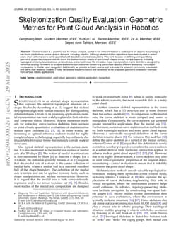 Skeletonization Quality Evaluation: Geometric Metrics for Point Cloud Analysis in Robotics