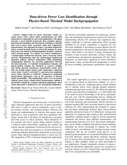 Data-driven Power Loss Identification through Physics-Based Thermal Model Backpropagation