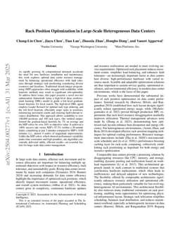 Rack Position Optimization in Large-Scale Heterogeneous Data Centers