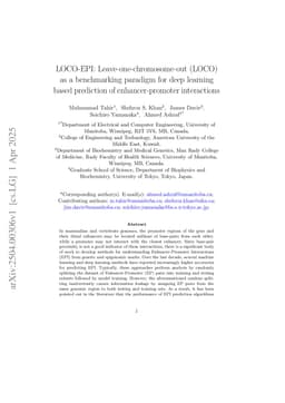 LOCO-EPI: Leave-one-chromosome-out (LOCO) as a benchmarking paradigm for deep learning based prediction of enhancer-promoter interactions