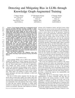 Detecting and Mitigating Bias in LLMs through Knowledge Graph-Augmented Training