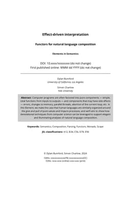 Effect-driven interpretation: Functors for natural language composition