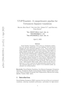 VNJPTranslate: A comprehensive pipeline for Vietnamese-Japanese translation
