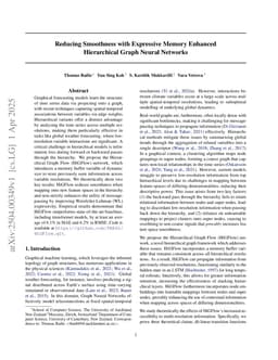 Reducing Smoothness with Expressive Memory Enhanced Hierarchical Graph Neural Networks