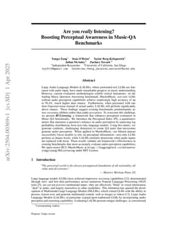 Are you really listening? Boosting Perceptual Awareness in Music-QA Benchmarks