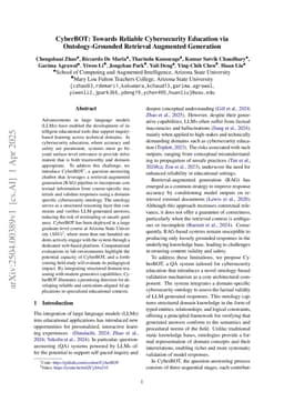 CyberBOT: Towards Reliable Cybersecurity Education via Ontology-Grounded Retrieval Augmented Generation
