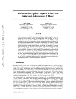Minimum Description Length of a Spectrum Variational Autoencoder: A Theory