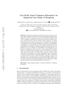 Can LLMs Assist Computer Education? an Empirical Case Study of DeepSeek
