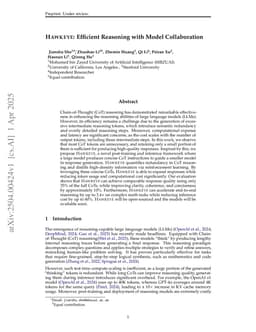 Hawkeye:Efficient Reasoning with Model Collaboration