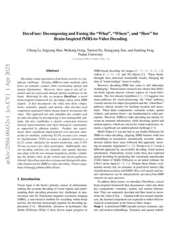 DecoFuse: Decomposing and Fusing the "What", "Where", and "How" for Brain-Inspired fMRI-to-Video Decoding