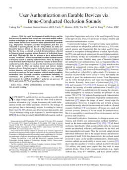 User authentication on earable devices via bone-conducted occlusion sounds