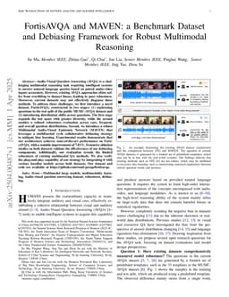 FortisAVQA and MAVEN: a Benchmark Dataset and Debiasing Framework for Robust Multimodal Reasoning