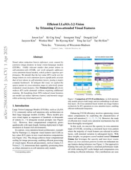 Efficient LLaMA-3.2-Vision by Trimming Cross-attended Visual Features