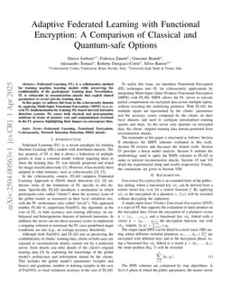 Adaptive Federated Learning with Functional Encryption: A Comparison of Classical and Quantum-safe Options