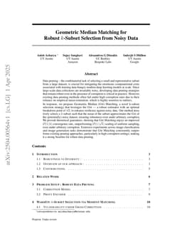 Geometric Median Matching for Robust k-Subset Selection from Noisy Data
