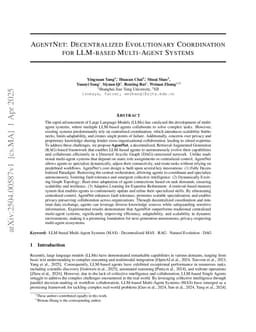 AgentNet: Decentralized Evolutionary Coordination for LLM-based Multi-Agent Systems