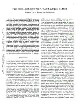 Near Field Localization via AI-Aided Subspace Methods