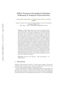 FDDet: Frequency-Decoupling for Boundary Refinement in Temporal Action Detection