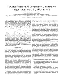Towards Adaptive AI Governance: Comparative Insights from the U.S., EU, and Asia