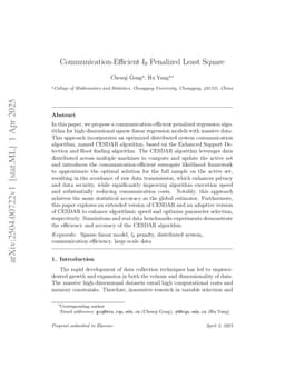 Communication-Efficient l_0 Penalized Least Square