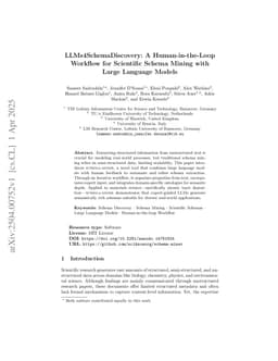 LLMs4SchemaDiscovery: A Human-in-the-Loop Workflow for Scientific Schema Mining with Large Language Models