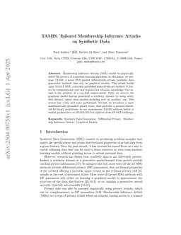 TAMIS: Tailored Membership Inference Attacks on Synthetic Data