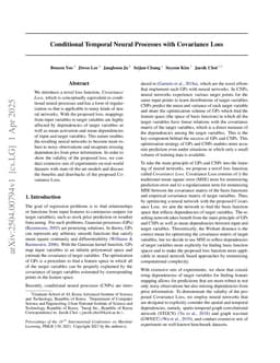 Conditional Temporal Neural Processes with Covariance Loss
