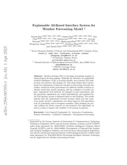Explainable AI-Based Interface System for Weather Forecasting Model