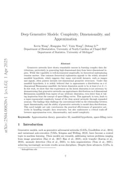 Deep Generative Models: Complexity, Dimensionality, and Approximation