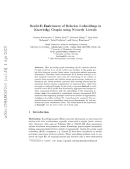 ReaLitE: Enrichment of Relation Embeddings in Knowledge Graphs using Numeric Literals