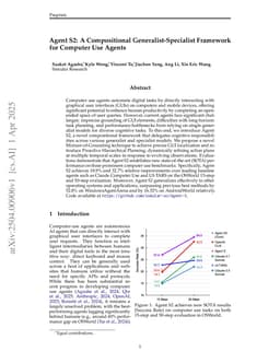 Agent S2: A Compositional Generalist-Specialist Framework for Computer Use Agents