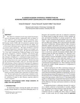 AI Judges in Design: Statistical Perspectives on Achieving Human Expert Equivalence With Vision-Language Models