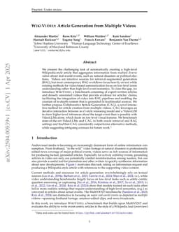 WikiVideo: Article Generation from Multiple Videos