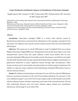Graph Classification and Radiomics Signature for Identification of Tuberculous Meningitis