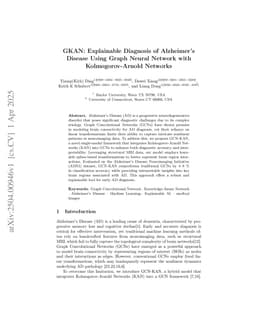 GKAN: Explainable Diagnosis of Alzheimer's Disease Using Graph Neural Network with Kolmogorov-Arnold Networks