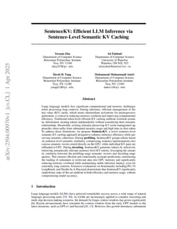 SentenceKV: Efficient LLM Inference via Sentence-Level Semantic KV Caching
