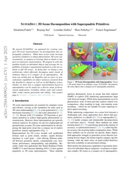 SuperDec: 3D Scene Decomposition with Superquadric Primitives
