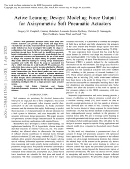 Active Learning Design: Modeling Force Output for Axisymmetric Soft Pneumatic Actuators