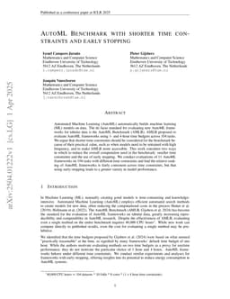 AutoML Benchmark with shorter time constraints and early stopping